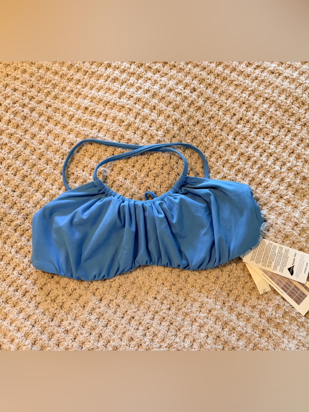 CALIA by Carrie Underwood Blue Ruched Bikini Top